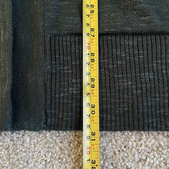 J Jill Sweater Size Medium Forest Green Cotton Knit Long Cardigan Pockets - Picture 11 of 13